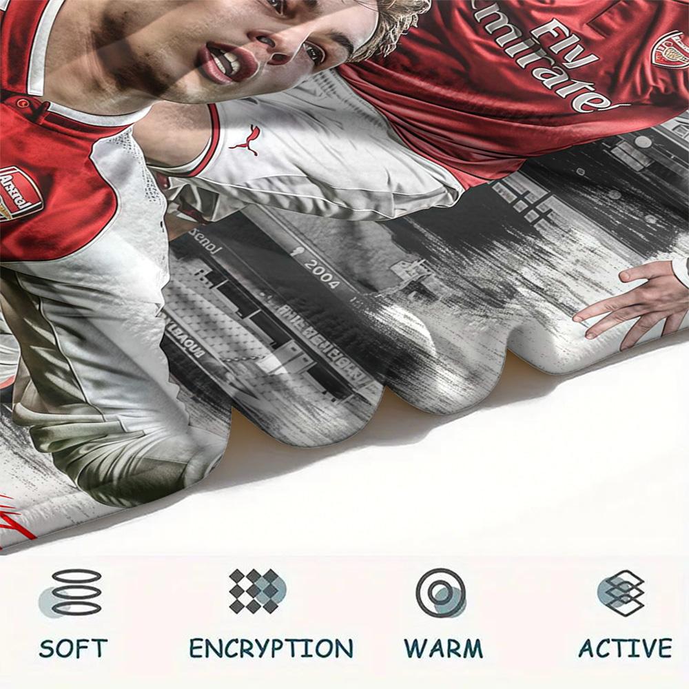 Coperta a Flanella con Stampa Arsenal Football Club, Alta qualità, Confortevole per Tutte le Stagioni, Arredamento per la Casa, Calore e Comfort