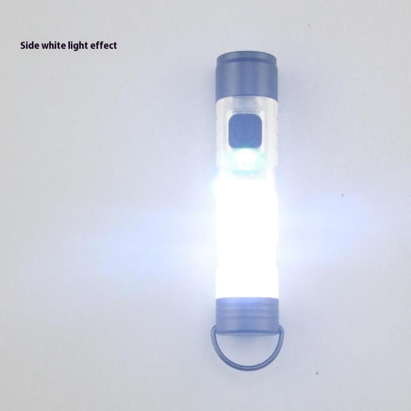 Mini Keychain Flashlight Type-C Fast Charging Torch Lamp With Magnet Multifunction Warning Camping Flashlight