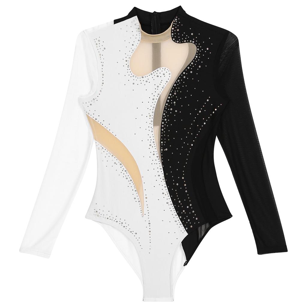 Women Figure Skating Costume Jazz Dance Unitard Ladies Dancewear Ballet Leotard Dancewear Stage Performance