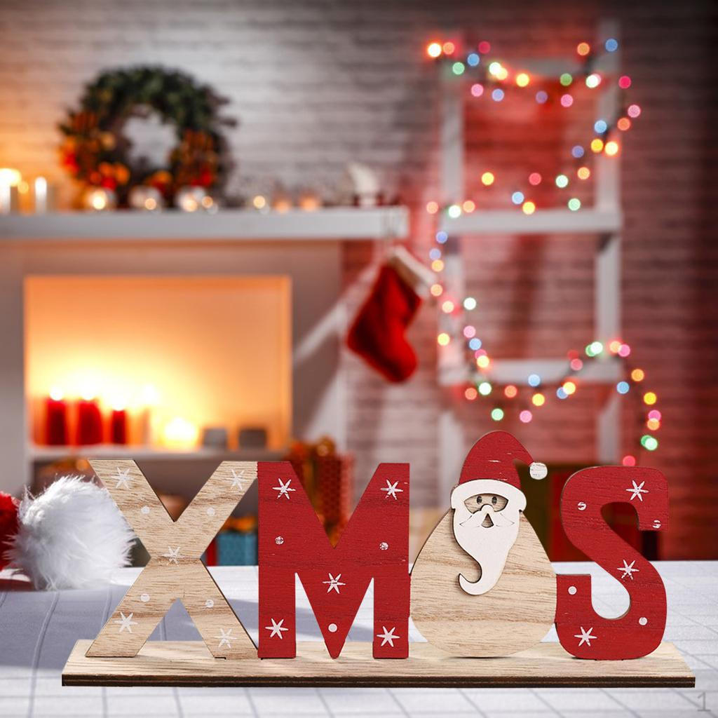 Christmas Wooden Desktop Stand for Mantelpiece Decoration XMAS