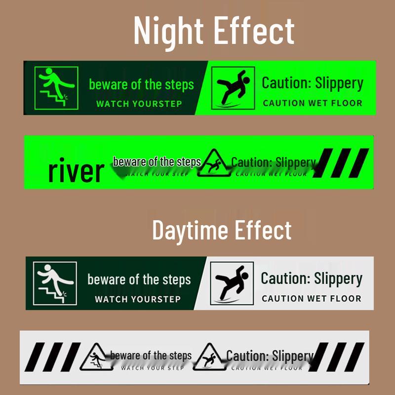 Glow-in-the-Dark 'Caution Wet Floor' Safety Sticker
