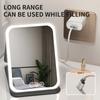 Tragbarer LED-Schminkspiegel für Reisen mit 3-farbiger LED-Beleuchtung, 360 Grad verstellbarer Spiegel mit wiederaufladbarem USB-Akku