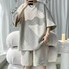 2026 Men's Summer Casual Sports Set: Trendy Short Sleeve T-shirt & Loose Five-point Shorts - Hong Kong Style Two-piece