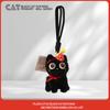 Christmas Black Cat Keychain for Bag Hanging Ornament Halloween Black Cat Keyring Pendant Accessory Halloween Party Gift
