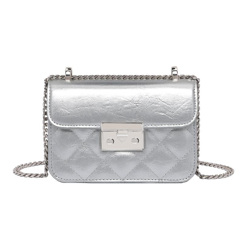 Xiaoxiangfeng Diamond Grid Chain Lock Small Square Bag, Women's New Versatile and Exquisite Single Shoulder Diagonal Cross Bag, Mobile Phone Bag