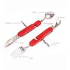 1Pc/ 1 Set Folding Spork Heat-resistant Detachable Anti-scalding Stainless Steel Multi-Functional Folding Fork