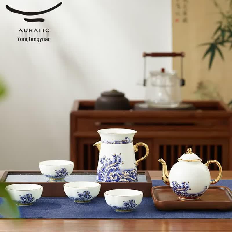 Auratic Pearl of the Sea 8-Piece Ceramic Tea Set