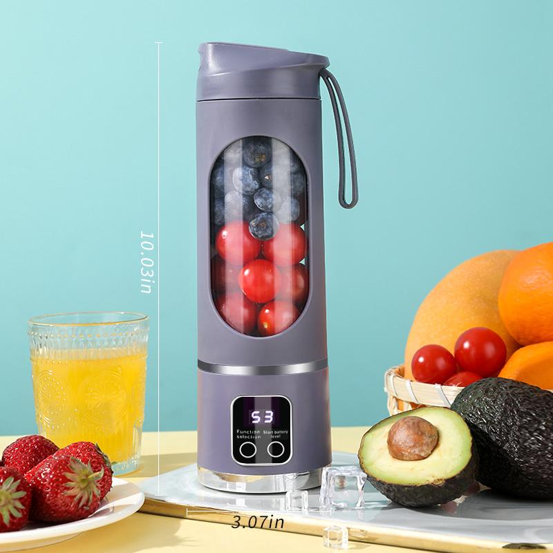 2024 New USB Charging Portable Juicer 12 Blade Head 3 Gears Adjustable Double Cover Design Long-lasting High-Power Ice Crusher