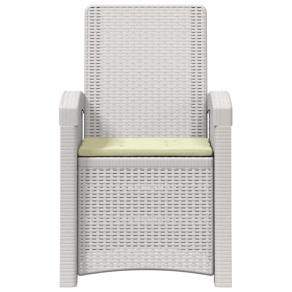 Garden Lounge Chair Rattan Look 2 Pcs White and Cream PP