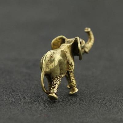 Antike Mini-Elefantenfiguren zur Heimdekoration, Büro, Tee-Haustier, Desktop-Tierornamente, Bronzeschnitzgriffe
