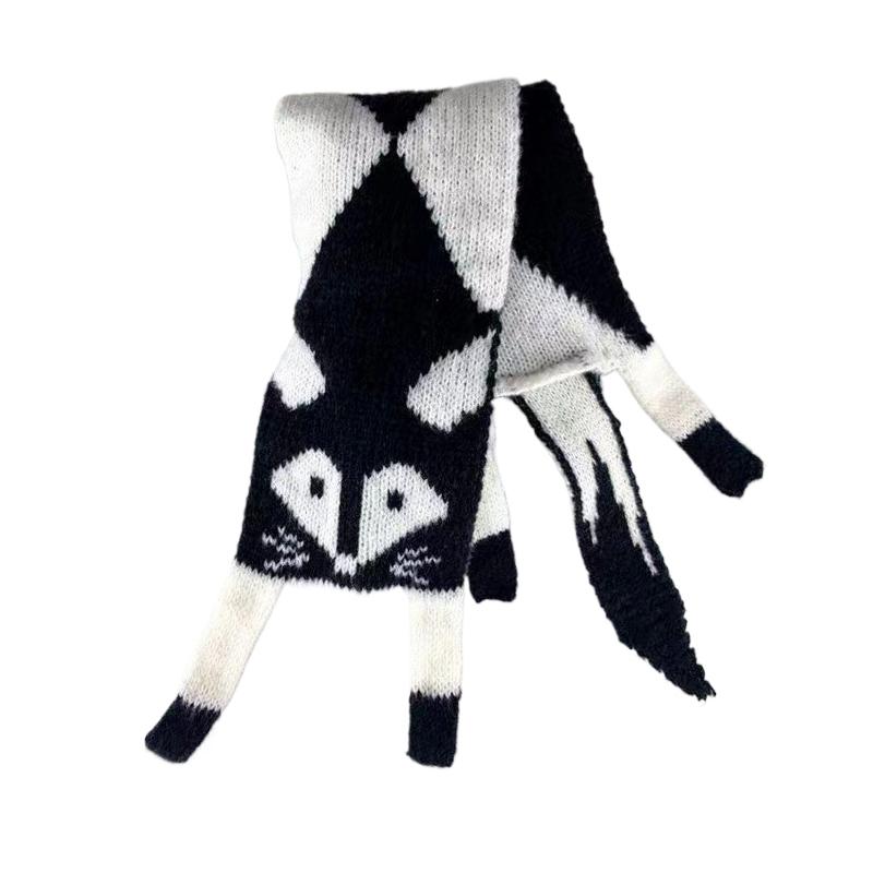 

Осенний Вязаный Мультяшный Универсальный Высококачественный Шарф Новая Пряжа Ручной Работы Шарф Лиса Детский Теплый Шарф