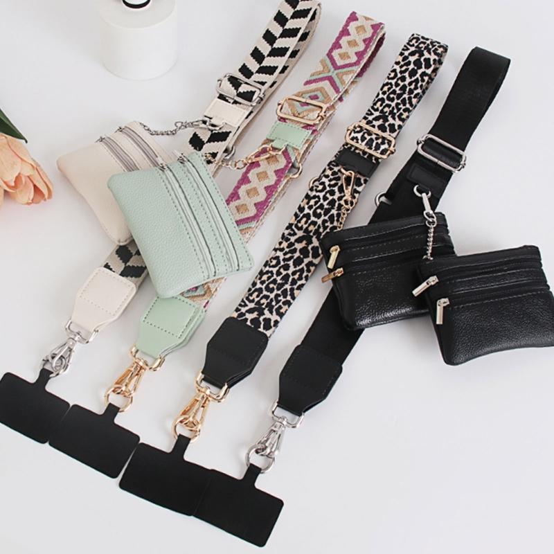 Adjustable Phone Strap Multifunctional Phone Strap Clip and Go Strap Phone Strap with Zippered Pouch Easy to Use