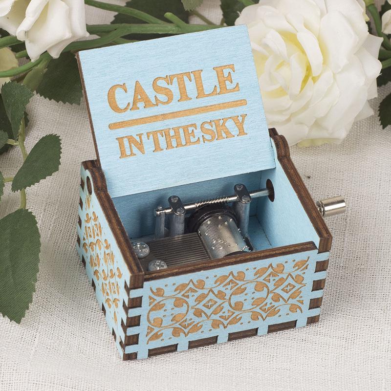 Handkurbel Harry Potter Schloss im Himmel Massivholz Spieluhr - Frohe Weihnachten für Alice