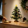 Interactive Holiday Countdown Toy Wooden Christmas Tree Advent Calendar 2026 24-Day Tabletop Xmas Mini Decor with Lights Ornaments for Party