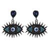 Devil's Eye Drip Oil Alloy Earrings: Trendsetting European & American Street Style