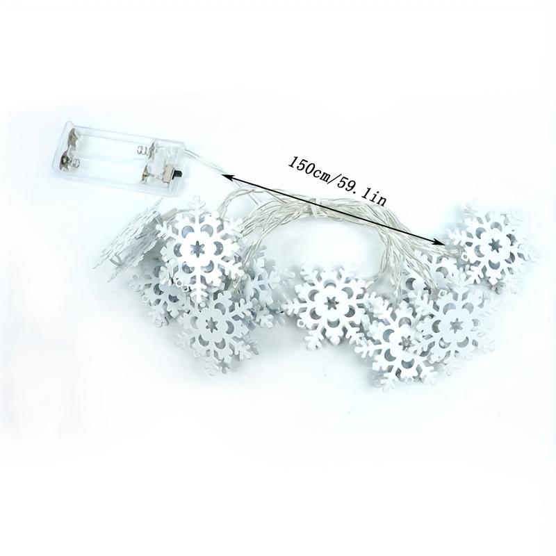 

1 шт. Рождественские светодиодные гирлянды - Разноцветные гирлянды в виде снеговиков и снежинок (Железный аккумуляторный ящик) для праздничного декора в помещении и на улице 1.5m