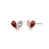 Free Bird First Earrings for Silver Heart January Birthday Day Gift Women, Popular, Birthstone, Hypoallergenic, 925, Garnet, Earrings, 18K,