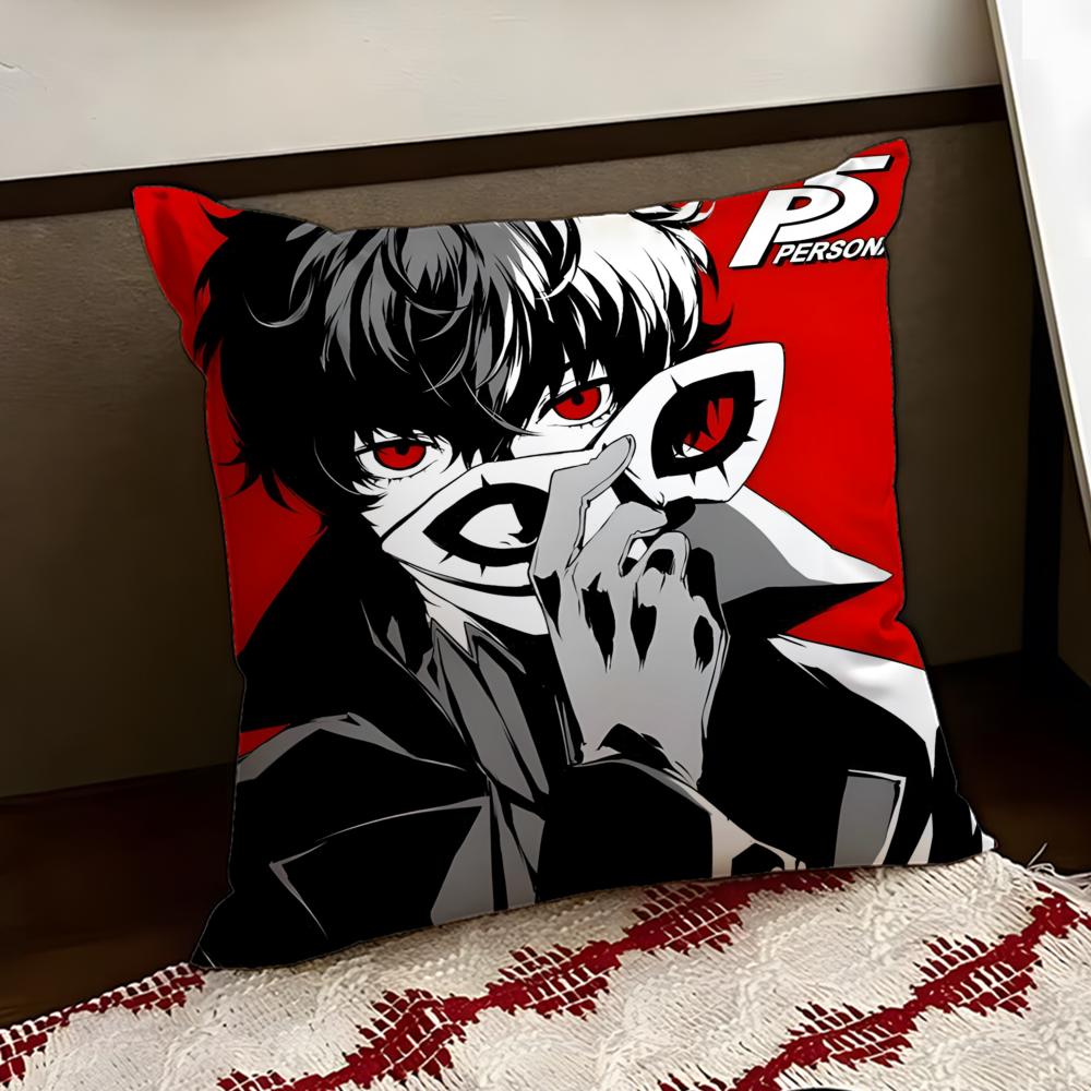Anime PPersona 5 Cushion Cover Reversible Soft Durable Pillow Cover Home Car MultiScene Use for Daily Comfort