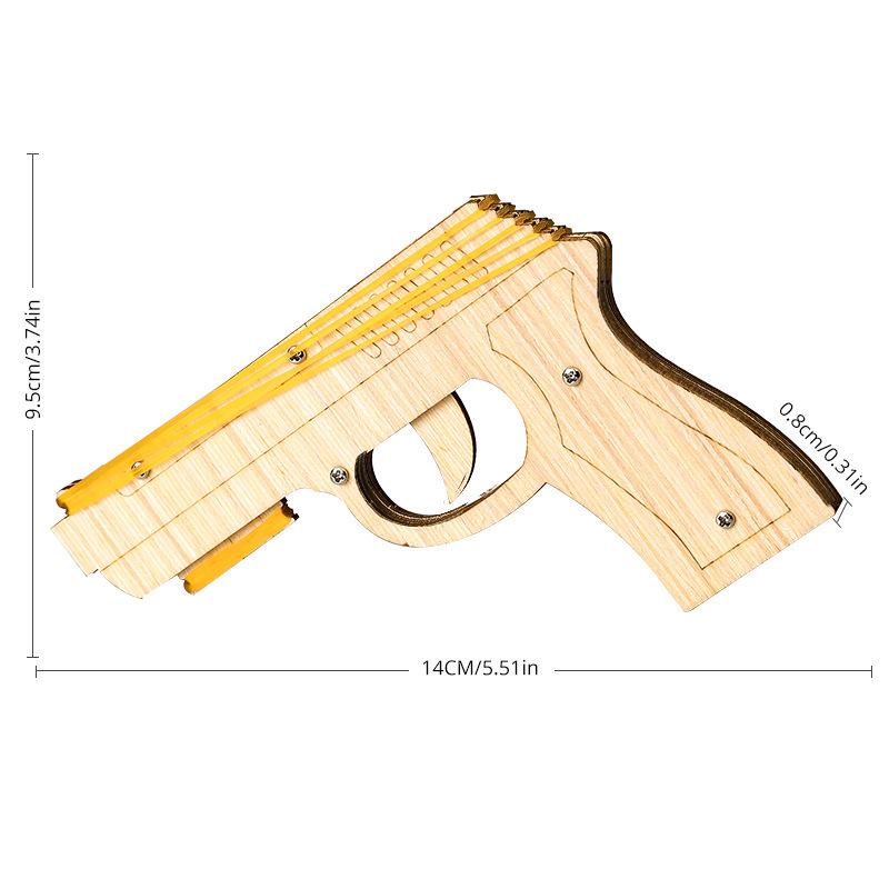 DIY Wooden Rubber Band Gun Kit for Kids: Physics and Engineering Science Experiment Toy