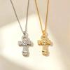 Gold Cross Pendant Necklace - Light Luxury, High-End Versatile Retro Jewelry Accessory