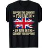 Men's & Women's Cotton Union Jack T-Shirt - British Flag Design with Slogan, Casual Round Neck Short Sleeve Tee for Year-Round Wear, All-Season,