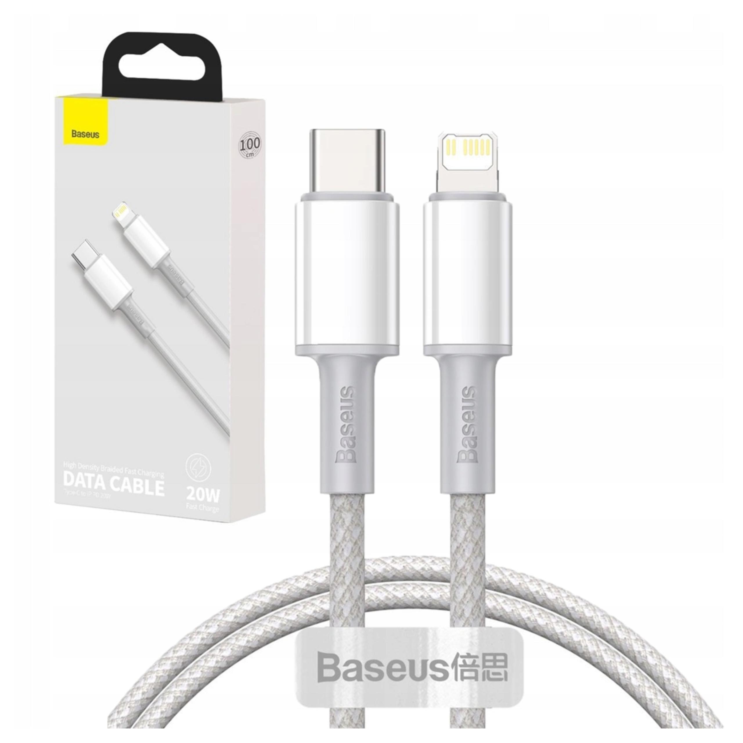 Baseus Weiß High Density Braided Usb-C Auf Lightning Kabel 20W 1M | - Bild 5