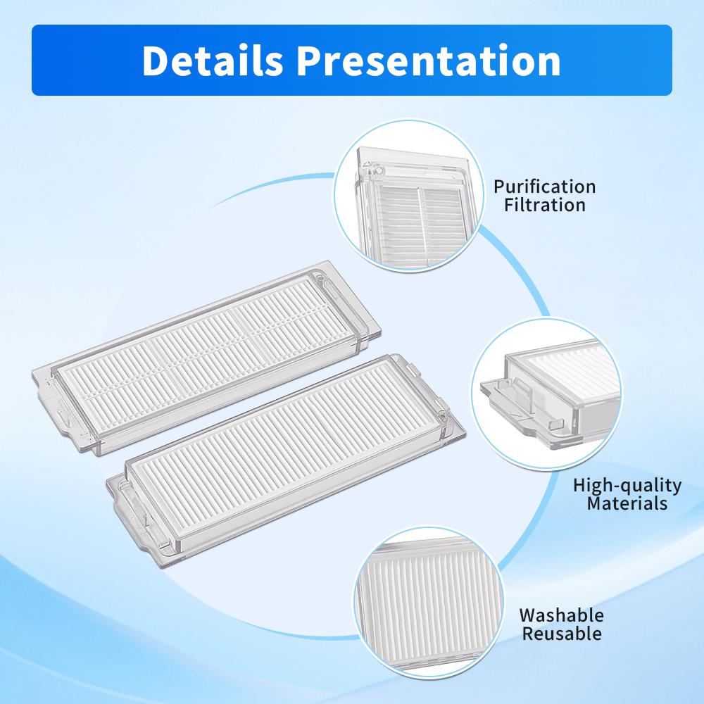 HEPA Filters For Xiaomi Mijia 3C STYTJ02YM Mop Pro 2S XMSTJQR2S S40 Pro OV71GL S10 S12 For Viomi V2 PRO V3 SE Robot Vacuum Part