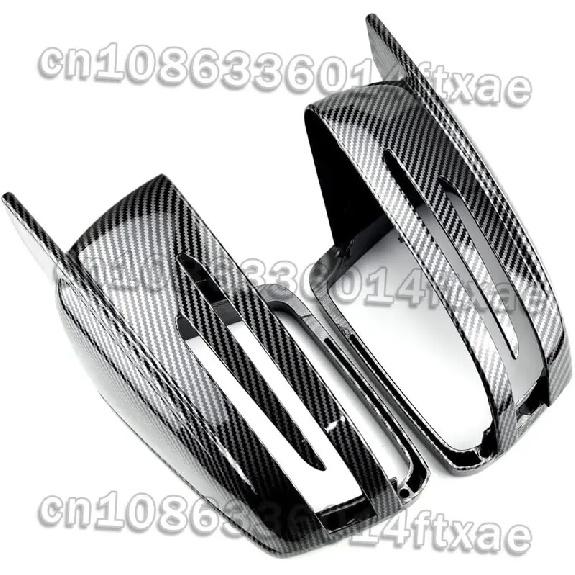 Side Mirror Cap Covers for Mercedes Benz W212 W204 C117 X156 X204 C218 A B C E S CLA GLA GLK Class Black Replace (Carbon Fiber)