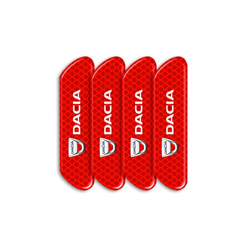 

4 шт./компл. Светоотражающие полосы для автомобиля, предупреждающие наклейки для Renault Dacia Megane 2 3 Duster Logan Clio 4 Scenic 2 Captur, аксессуары Dacia красный