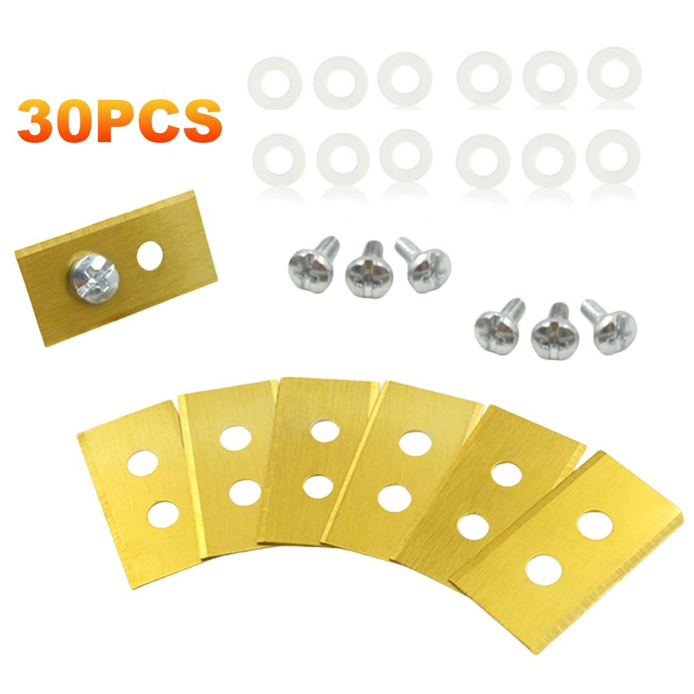 30/36pc Blades Replace for Mammotion Luba Robot Lawnmower Metal Lawn Mower Cutter Blades Cutting Blade Set with Washers & Screw