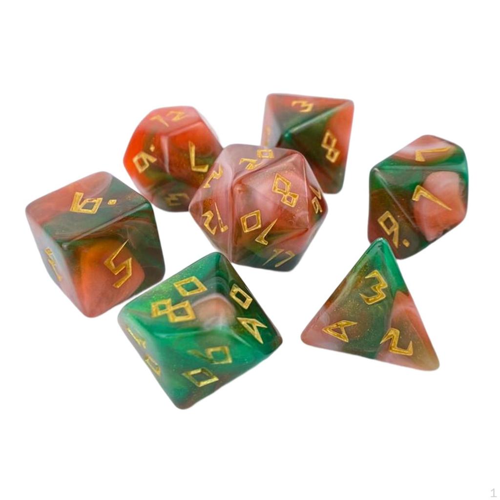 7 Pieces D4 D6 D8 D10 D12 D20 Multi Sided Dices Polyhedral Dice for Kids Toy Collection