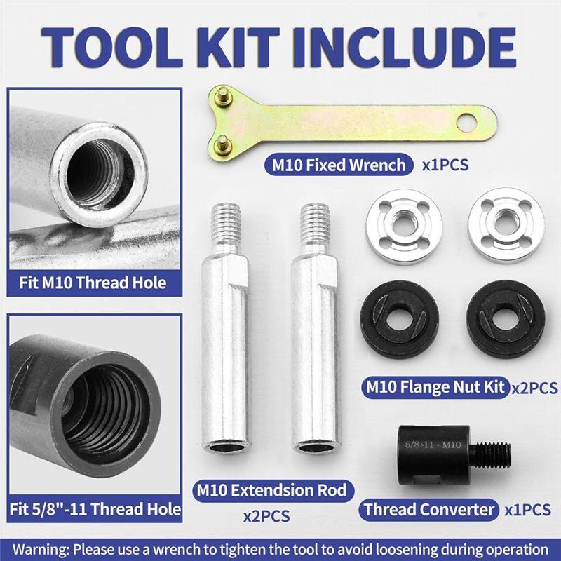 A60zangle Grinder Extension Pole,M10 Thread Polisher Adapter Pole, Grinder Extension For 100 Type Angle Grinder/Polishermay