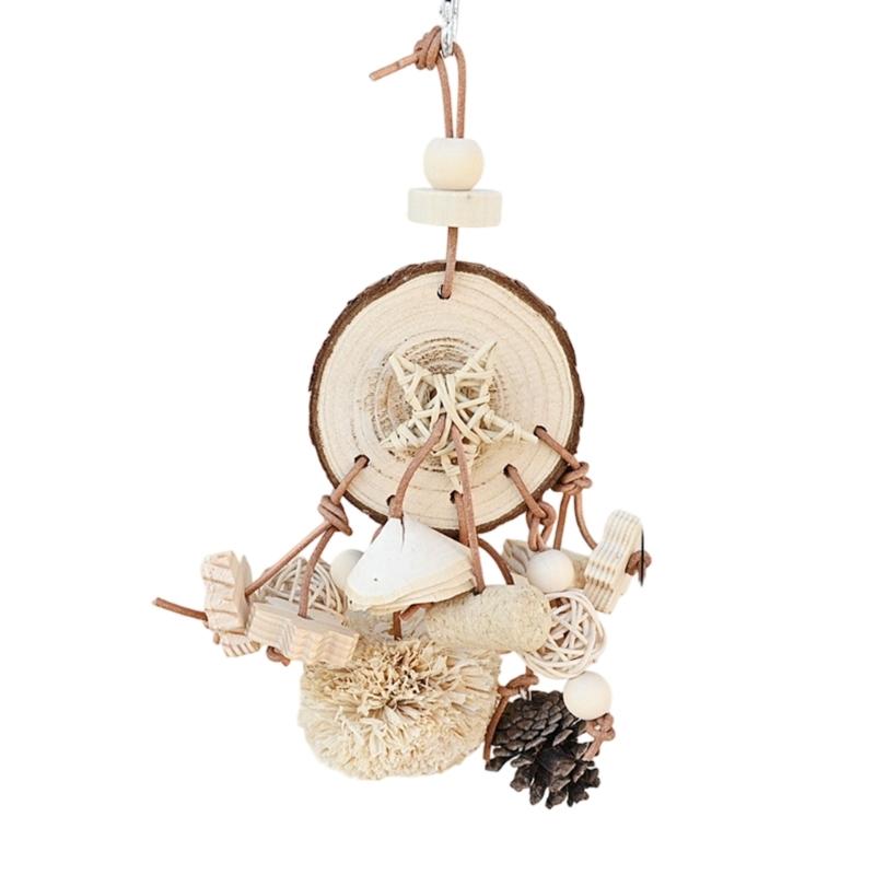 Natural Wooden Parrots Toy With Chewable Wooden Blocks For Small Birds Teeth Grinding And Playtimes Activity