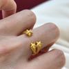 New In Ancient Gold Craftsm Meteor Opening Glossy Ring Brushed Texture Star Rings for Women Banquet Party  Gift