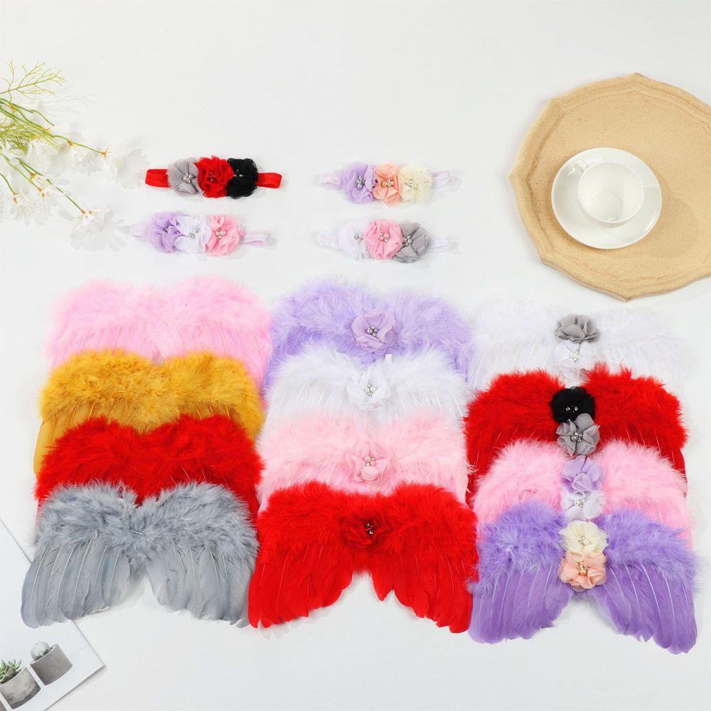 Newborn Photography Props Angel Wing Baby Photos Props Feather Wing Girls Hair Kids Baby Photography Hair Accessories