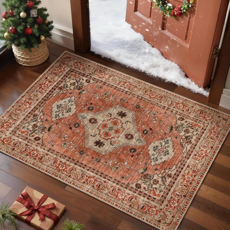 Vintage Maanmot Bloemendruk Deurmat Antislip Absorberend Vloerkleed Dark Academia Stijl Entreekleed 30x50cm