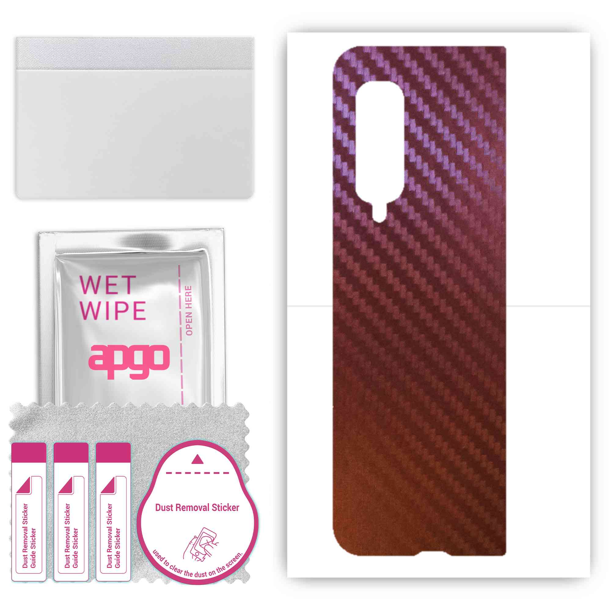 

apgo skin sticker film foil vinyl for the BACK compatible with Samsung Galaxy Fold, scratch-resistant, easy to install - Carbon Chameleon CAKA5