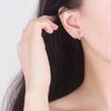 Korean Style S925 Sterling Silver Circle Earrings with Zircon Inlay – Women's Simple Studs