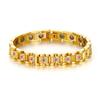 Stainless Steel Magnetic Bracelet With Crystal Floral Design Women Men Fashionable Geometric Style Jewelry
