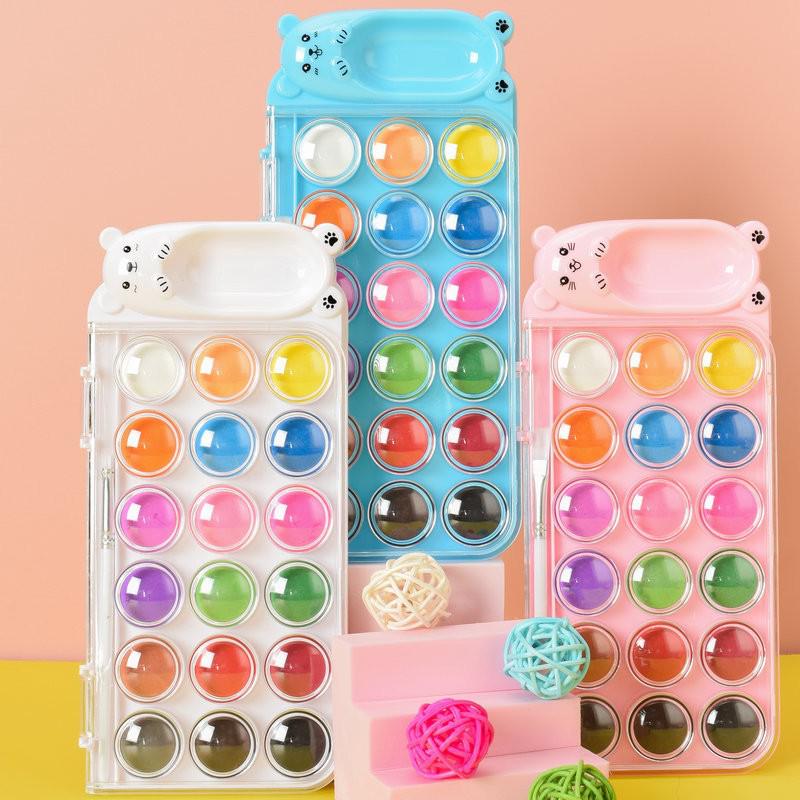 Professional 18-Color Watercolor & Gouache Paint Set for Artists & Students