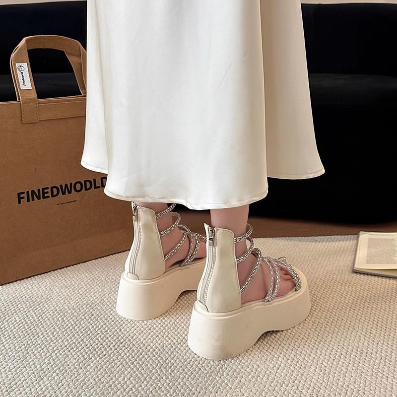 Fashion Women's Sandals Summer 2025 Luxury Platform Shoes Comfortable Fashion Roman Sandals With Round Heads And Casual Platform Shoes