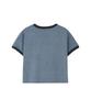 1993STUDIO Lettering Ringer Crop T-Shirt_Vintage Blue