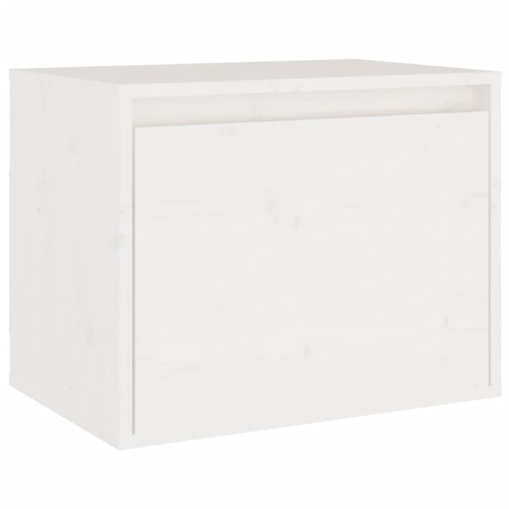 TV Cabinets Set of 4 White Solid Pine Wood