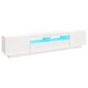 vidaXL TV Cabinet with LED Lights White 200x35x40 Cm