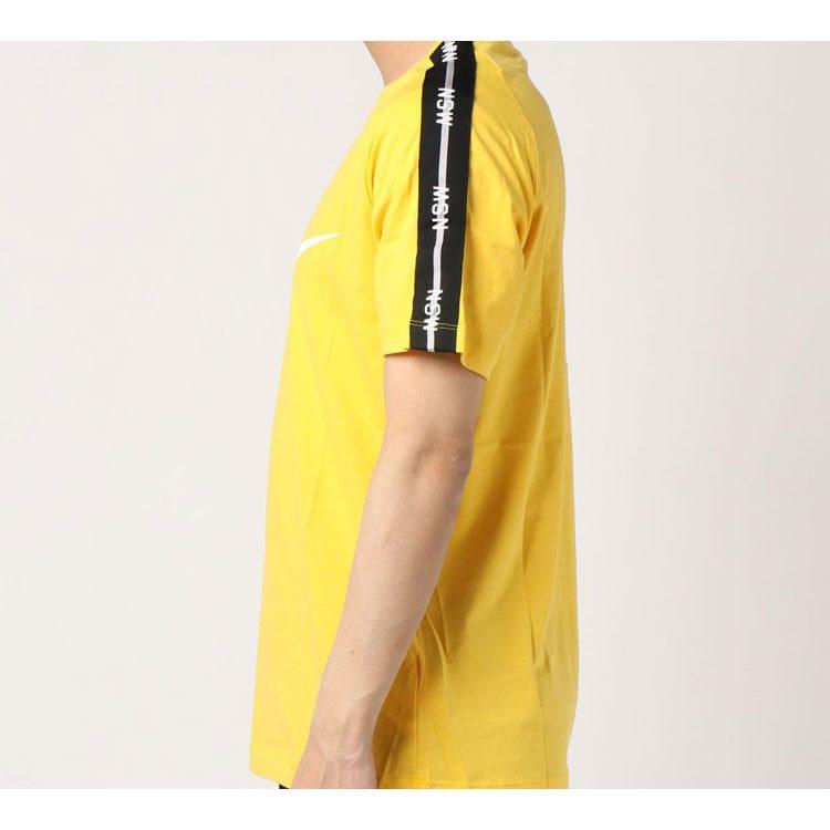 Nike T Shirts Men's Yellow Crew Neck Moderate Straight Fit AV9959-741
