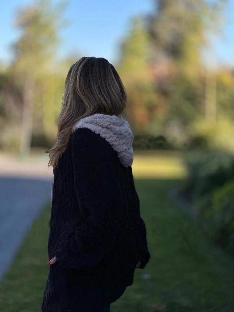 Women's Hooded Fuzzy Zipper Jacket - Solid Color, Long Sleeve, Autumn/Winter Collection 2025