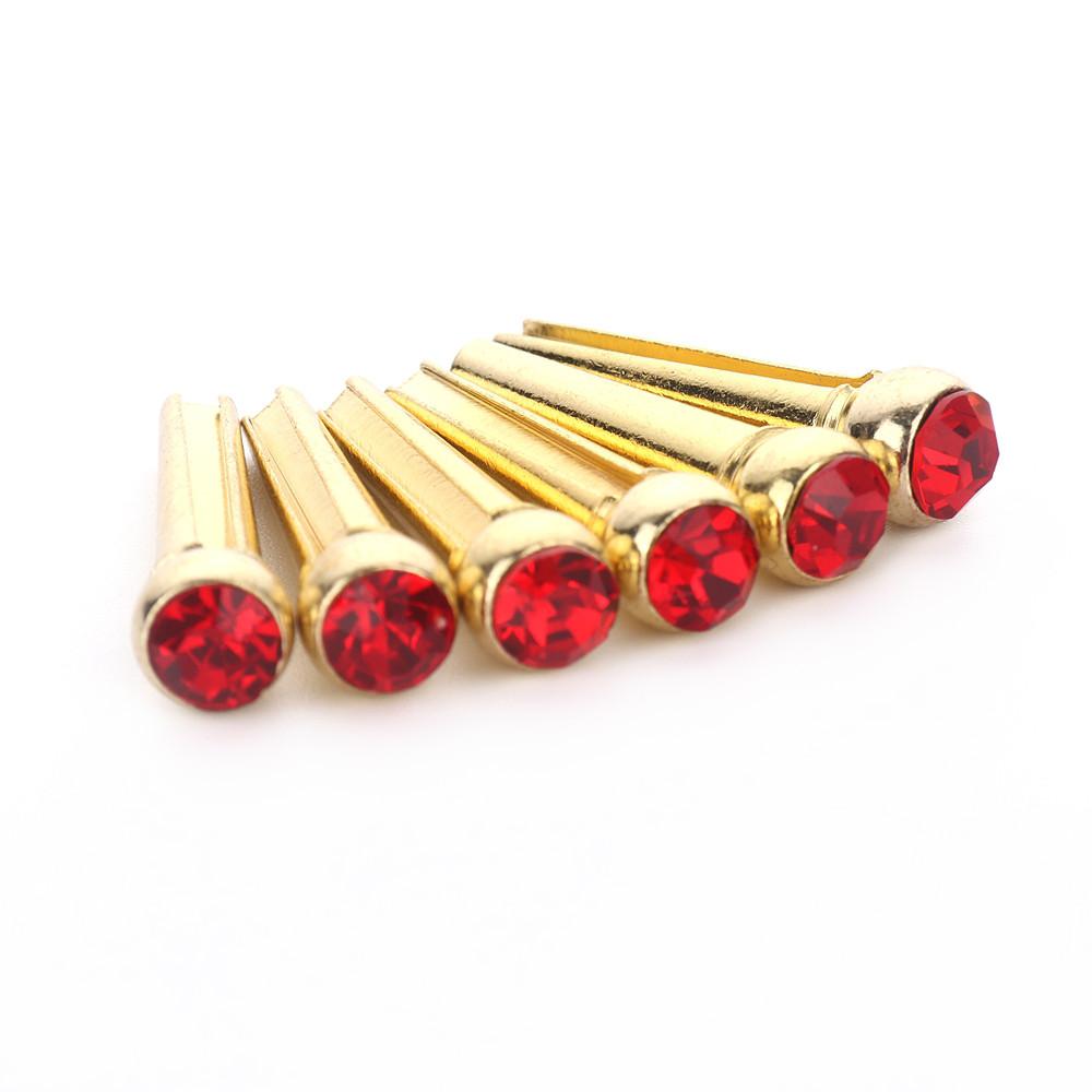 6 pièces Chevilles de Guitare avec Incrustations de Pierres de Cristal Chevilles de Cordes en Métal pour Guitare Acoustique