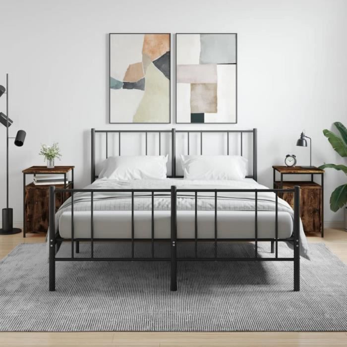 VidaXL Bedside Tables 2 Pcs Smoked Oak 40x42x60 Cm Engineered Wood 826038