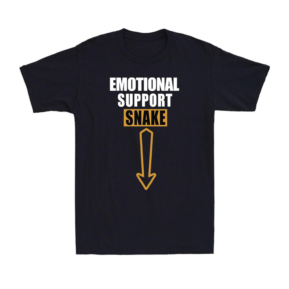 Emotional Support Snake Humorous Adult Joke Funny Gift Novelty Men T-shirt S