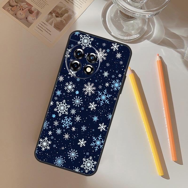 Snow Snowflake Winter Funda For OnePlus 12R 13 12 R 11 9 10 Pro 8T 9RT 10T OnePlus Nord 4 CE 2 3 Lite N20 N30 Case